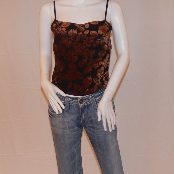 Tena Rae Custom- copper/black SILK/VELVET CAMI - Picture 3 of 10
